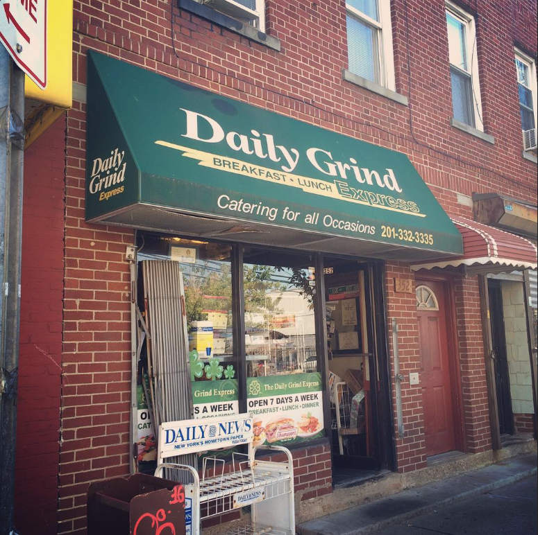 Daily Grind Express storefront on West Side Avenue in Jersey City